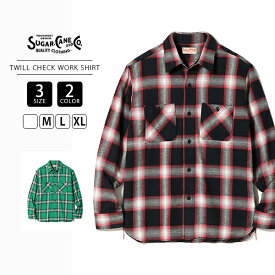 シュガーケーン SUGAR CANE ワークシャツ 長袖チェックシャツ ブラック グリーン TWILL CHECK WORK SHIRT SC29360 1129