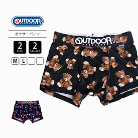【クロネコゆうパケット可 送料290円】OUTDOOR ボクサーパンツ メンズ アウトドアプロダクツ ボクサーパンツ 下着 クマ テディベア 総柄 ピンク ブラウン DF3011B101 1220