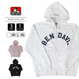 BEN DAVIS ベンデイビス ジップフーディー ジップパーカー カレッジアーチロゴ 裏起毛 アメカジ カジュアル ストリート 25380012 0418