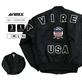 AVIREX メンズ アウター 50周年記念モデル MA-1 SIGNATURE BIG LOGO シグネチャー ビッグロゴ ワッペン リバーシブル仕様 7835952019 0523