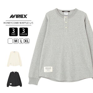 AVIREX ArbNX Y gbvX  TVc T HONEYCOMB WAFFLE USAF L/S T-SHIRT w[ btn T[}T XeV 7835230031