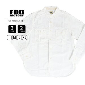 F.O.B Factory FOBt@Ng[ Y gbvX  Vc ԃ[NVc OX WORK SHIRT QIbNXf v oNω zCg F3496