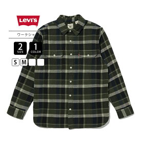 Levi's リーバイス メンズ トップス 長袖 シャツ チェックシャツ フランネルシャツ ジャクソンワーカーオーバーシャツ グリーン デニムコーデ 19573-0284