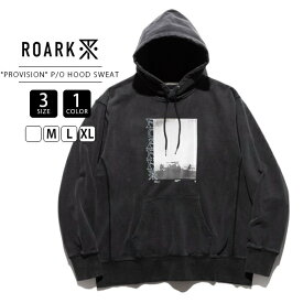 ROARK ロアーク メンズ パーカー フーディー PROVISION フロントプリント 転写 ウォッシュ ビンテージ風 裏毛 フォトプリント リラックスシルエット RSWJ1152