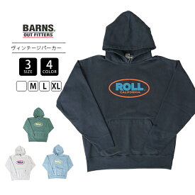 BARNS バーンズ メンズ トップス 秋冬 パーカー フーディー Athletic Print Hoodie Pigment Dye ROLL ロールロゴ 定番デザイン 裏起毛 ビンテージ風 BR-25466