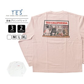 TES The Endless Summer テス 長袖 Tシャツ ロンT CALIFORNIA PIZZA DINER 4BUHI フレンチブルドッグ フレブル ピザ ダイナー イラスト ユニセックス 25774328