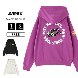 AVIREX アビレックス レディース トップス SAGARA CIRCLE LOGO TOMCAT ZIP PARKA 羽織り 通年 サガラ刺繍 サークルロゴ トムキャット ジップパーカー 7836131603