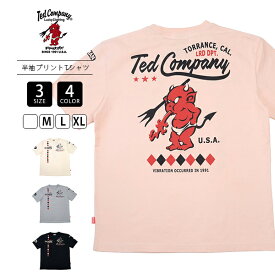 TEDMAN テッドマン メンズ 半袖 Tシャツ 抜染プリント スタンダード・テッドマン シンプル バックプリント ラッキーデビル アメカジ バイカー TDSS-570