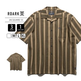 ROARK ロアーク メンズ 半袖 シャツ オープンカラーシャツ VERTICAL STRIPE　JACQUARD　ジャガード生地 大人カジュアル アーミーカラー バーチカルストライプ RWJ1125