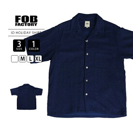F.O.B.ファクトリー メンズ トップス シャツ 半袖 綿100％ オープンカラーシャツ ID HOLIDAY SHIRT パナマダブルガーゼ F3508