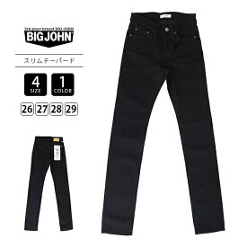 【裾直し無料】BIG JOHN ビッグジョン レディース デニム ジーンズ テーパード ハイパワーストレッチ素材 ストレッチデニム 細身 ブラックデニム BJL105F B01