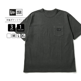 NEW ERA ニューエラ ユニセックス トップス 半袖 Tシャツ GARMENT DYE CT TEE WPATCH ポケT ボックスロゴ クルーネック チャコール ビンテージ感 14856685