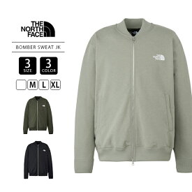 THE NORTH FACE ノースフェイス ユニセックス ボンバースウェットジャケット 長袖ジャケット ジップジャケット ボンバージャケット 春 裏毛 NT12639 ブラック グレー カーキグリーン メンズアウター 通年 羽織り ジップアップ 春 秋