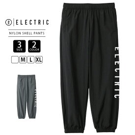 ELECTRIC エレクトリック メンズ ボトムス NYLON SHELL PANTS ナイロン シェルパンツ 裾ゴム サイドロゴ アイコンマーク アウトドア 釣り E26SP03 シャカシャカ 無地 ルーズシルエット ゆったり トレンド アウトドア キャンプ フェス タウンユース 普段使い 雨の日 レジャー