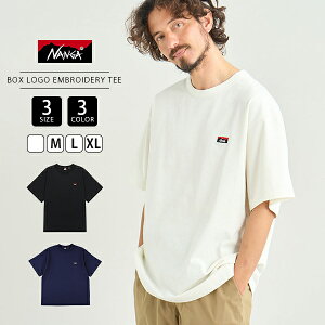 NANGA �i���K T�V���c ���� ���n �����|�C���g ECO HYBRID BOX LOGO EMBROIDERY TEE �{�b�N�X���S �h���イ �V���v�� �N���[�l�b�N ���j�Z�b�N�X NW2411-1G804