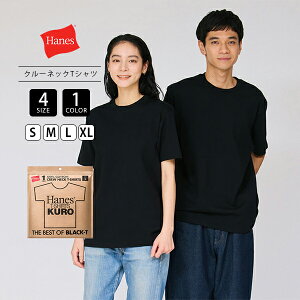 HANES �w�C���Y ���j�Z�b�N�X �g�b�v�X ���� T�V���c ���nT �V���v��T�V���c THE BEST OF BLACK-T KURO �N���[�l�b�N �f�j���R�[�f �� �u���b�N HM1-D202