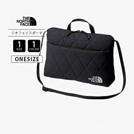 THE NORTH FACE ノースフェイス ジオフェイスポーチ バッグ ショルダーバッグ クッション内蔵 エンボス加工 2WAY ガジェットバッグ ブラック NM32356 ガジェット収納 小物収納 メッシュポケット ショルダー取り外し可能