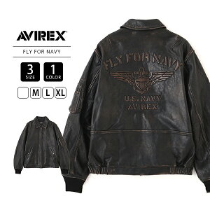 AVIREX �A�r���b�N�X �����Y �A�E�^�[ ���U�[�W���P�b�g NAVAL COLLECTION LEATHER JACKET�hFLY FOR NAVY�h MA-1 �V�[�v���U�[ �G���{�X���H �{�v 7836250014