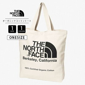 THE NORTH FACE ノースフェイス ユニセックス グッズ バッグ オーガニックコットン トートバッグ ナチュラル ブラック ロゴ ハーフドームロゴ NM82385