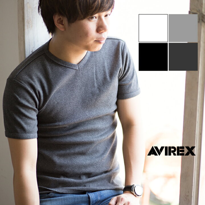 楽天市場 ポイント10倍 Avirex アビレックス 無地 デイリー 半袖 Vネック Tシャツ トップス ショートスリーブ アビレックス Avirex アヴィレックス 春夏 シンプル インナー Vネック テレコ素材 メンズ Avirex Tシャツ アビレックス T