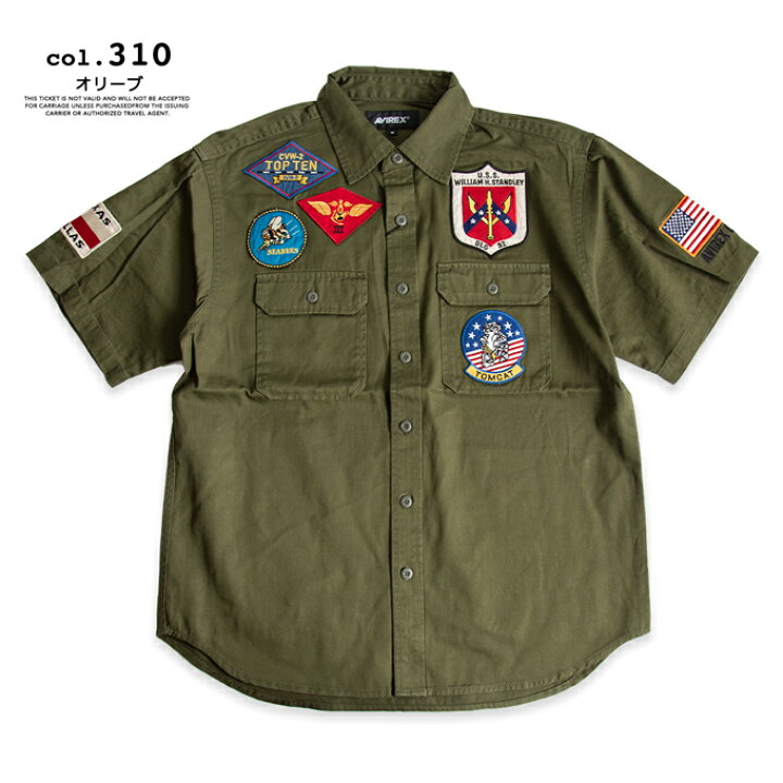 楽天市場】【 AVIREX アビレックス 】 TOPGUN SHIRT SLEEVE SHIRT 