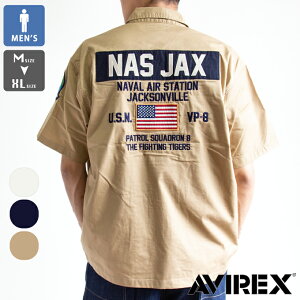 AVIREX �A�r���b�N�X �N�[���}�b�N�X NAS JAX �V���[�g�X���[�u �V���c COOLMAX NAS JAX SHORTSLEEVE SHIRT 783-4123004 / �A���B���b�N�X �V���c �����Y �����V���c �~���^���[�V���c �z������ �A���J�W 2024SS