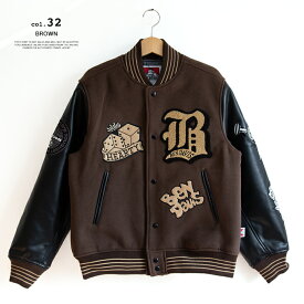 【SALE!!】 【 BEN DAVIS ベンデイビス 】 BD STADIUM JACKET ベンデイビス スタジアム ジャンパー スタジャン 23780014 / ベンデイビス スタジャン スタジアムジャンバー レザー ワッペン カレッジ ジャケット アウター ユニセックス 2023AW