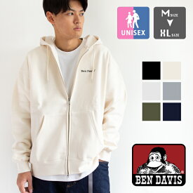 【SALE!!】【 BEN DAVIS ベンデイビス 】 HEAVY SWEAT ZIP HOODIE ヘビーウェイト スウェット ジップ フーディ 23780055 / パーカ ジップパーカ フルジップ ジップアップ スエット 長袖 裏起毛 ワンポイント 無地 メンズ レディース ユニセックス C-23780055 2023AW/