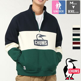 【 CHUMS チャムス 】 Myton Panel Half Zip Top マイトン パネル ハーフジップ スウェット トップ CH00-1461 / ユニセックス 裏起毛 プルオーバー 切替スウェット オーバーサイズ 2024AW