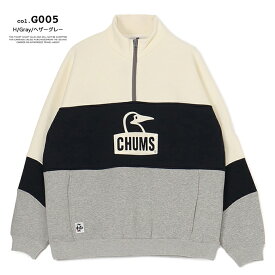 【 CHUMS チャムス 】 Myton Panel Half Zip Top マイトン パネル ハーフジップ スウェット トップ CH00-1461 / ユニセックス 裏起毛 プルオーバー 切替スウェット オーバーサイズ 2024AW