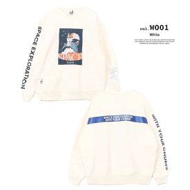 【 CHUMS チャムス 】 Space Blast Off Crew Top スペース ブラスト オフ クルー トップ CH00-1503 /chums チャムス トレーナー スウェット クルーネック ロゴ SPACE 宇宙 裏起毛 USAコットン ユニセックス 2025AW /