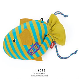 【 CHUMS チャムス 】 Tropical Fish Pouch トロピカルフィッシュポーチ CH60-3713 / ユニセックス キッズ 巾着 ポーチ 小物入れ ボーダー CH60-3713EC