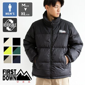 【SALE!!】【 FIRST DOWN USA ファーストダウン 】 BUBBLE DOWN JKT MICROFT バブル ダウンジャケット マイクロフト F542001 / ダウンジャケット ダウン フェザー リバーシブル 切替デザイン M L XL LL ストリートファッション アウター メンズ 2023AW/