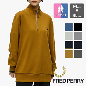 【 FRED PERRY フレッドペリー 】 Half Zip Sweatshirt ハーフジップ スウェットシャツ M3574 / フレッドペリー トレーナー スエット ハーフジップ 長袖 裏毛 ワンポイント 月桂樹 ローレル 胸ロゴ トップス ユニセックス 2023AW