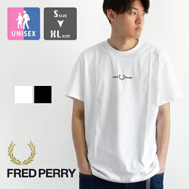 【 FRED PERRY フレッドペリー 】 Embroidered T-Shirt エンブロイダード Tシャツ M4580 / 半袖 クルーネック 丸首 ロゴ刺繍 ワンポイント メンズ レディース ユニセックス 2024SUMMER/