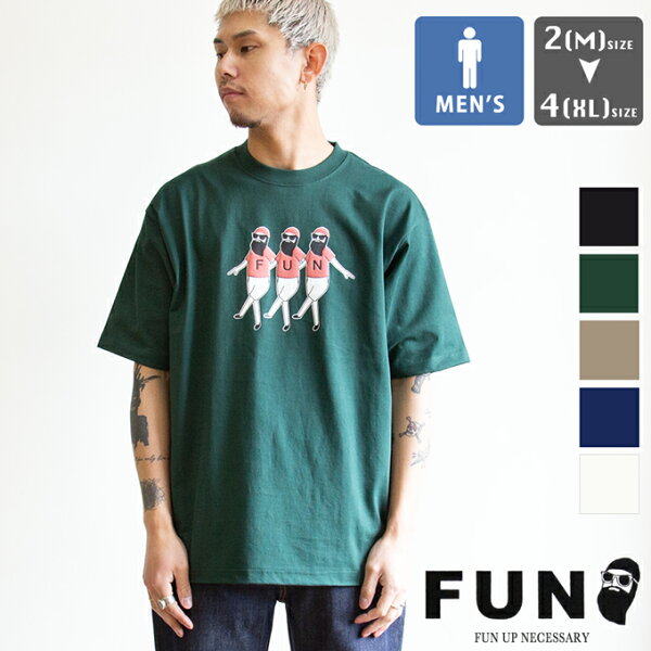 【 FUN ファン 】 S/S OJISAN PRINT T-Shirt ショートスリーブ おじさんトリオ プリント T-シャツ F-25100541 / プリントTシャツ トリプルスリー 半袖 半袖Tシャツ 発泡プリント フロントプリント 綿100% コットン100% メンズ 2026SUMMER