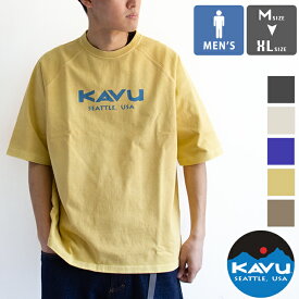 【 KAVU カブー 】 S/S Heavy Weught T-shirts メンズ ヘビーウェイト Tシャツ 19821807 / メンズ Mens 半袖T 肉厚Tシャツ ロゴ プリントTシャツ outdoor アウトドア 19821807EC 2024SIMMER