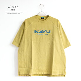 【 KAVU カブー 】 S/S Heavy Weught T-shirts メンズ ヘビーウェイト Tシャツ 19821807 / メンズ Mens 半袖T 肉厚Tシャツ ロゴ プリントTシャツ outdoor アウトドア 19821807EC 2024SIMMER