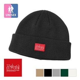 【 Manhattan Portage マンハッタンポーテージ 】 Knit Cap ニットキャップ MP136 / 帽子 ニット帽 ビーニー ワッチ ワンポイント コットン フリーサイズ メンズ レディース ユニセックス 2023AW/