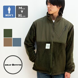 【冬SALE!!】【 BURLAP OUTFITTER バーラップアウトフィッター 】 ミリタリー フリース ジャケット BO010126 / ジャケット メンズ 冬 フリースジャケット ジップアップ ミリタリージャケット アウター 秋冬 ブランド 防寒 保温 20AW