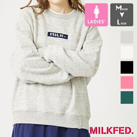 【 MILKFED. ミルクフェド 】 EMBROIDERED BAR SWEAT TOP MILKFED. エンブロイダリー バーロゴ スウェット 103233012008 / MILKFED.　ミルクフェド クルー スウェット トレーナー バーロゴ ワンポイント ロゴ 裏起毛 定番 シンプル 2023AW