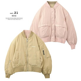 【 MILKFED. ミルクフェド 】 REVERSIBLE MA-1 FLIGHT JACKET MILKFED. リバーシブル MA-1 フライトジャケット 103233021006 / MILKFED.　ミルクフェド MA-1 アウター ボンバージャケット フライトジャケット ミリタリージャケット　リバーシブル 防寒 中綿 2023AW