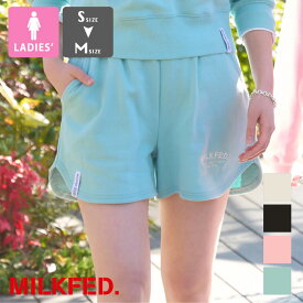 【 MILKFED. ミルクフェド 】 DAILY SWEAT SHORTS MILKFED. デイリー スウェット ショート パンツ 103241031009 / MILKFED.　ミルクフェド スウェット パンツ ショートパンツ ロゴ 刺繍 ウエストゴム ワンポイント セットアップ 2024SPRING /