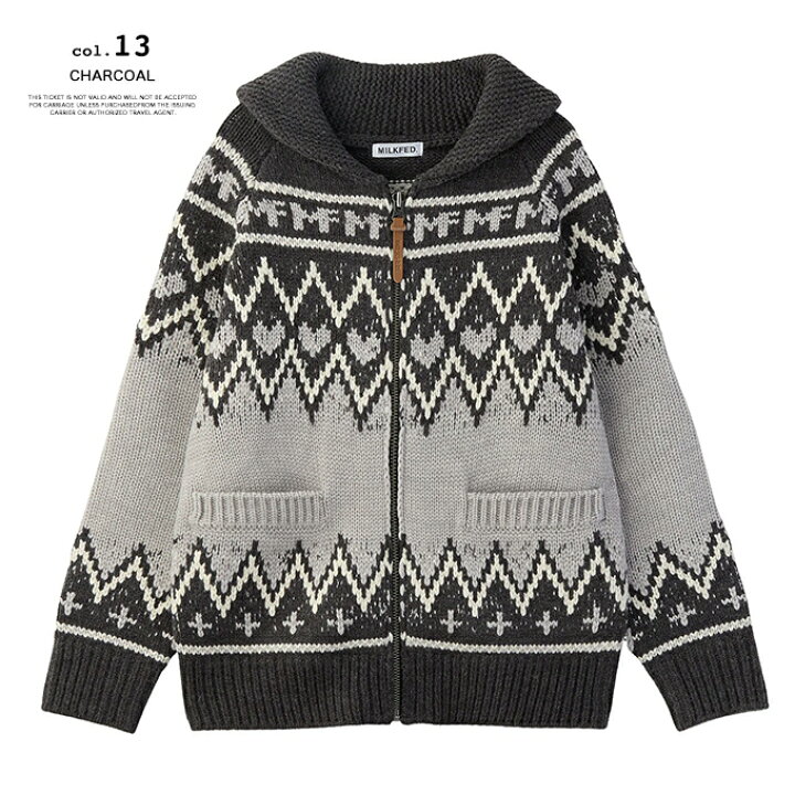 楽天市場】【 MILKFED. ミルクフェド 】 COWICHAN KNIT JACKET 