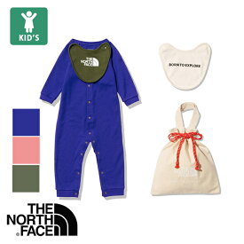 【 THE NORTH FACE ザノースフェイス 】 Baby L/S Rompers & 2P Bib 長袖 ロンパース & 2P ビブ セット NTB62204 / 赤ちゃん 新生児 1歳 1歳半 出産祝い 誕生日 ギフト よだれかけ スタイ カバーオール セット 22AW