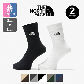 【 THE NORTH FACE ザ・ノース・フェイス 】 TNF Logo 2P Crew TNFロゴ 2P クルー NN82310 / ソックス 靴下 クルーソックス 2足セット 2足組 ワンポイント 抗菌防臭 オーガニックコットン メンズ レディース ユニセックス 2026SPRING/