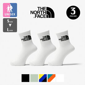 【 THE NORTH FACE ザ・ノース・フェイス 】 TNF Jacquard Logo 3P Crew TNFジャカードロゴ 3P クルー NN82411 / ソックス 靴下 クルーソックス 3足セット 3足組 消臭 ポリエステル メンズ レディース ユニセックス 2026SPRING