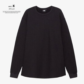 【 THE NORTH FACE ザ・ノース・フェイス 】 ロングスリーブ ウォーム ワッフル クルー （ユニセックス） NT62436 / ノースフェイス Tシャツ 長袖 メンズ ロンT 無地 ワンポイント 袖ロゴ 2025AW