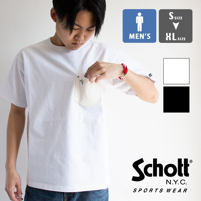 楽天市場】【SALE!!】【 Schott ショット 】 LEATHER POCKET T-SHIRT 