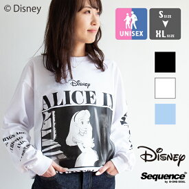 【 Sequence シーケンス 】 DISNEY ALICE IN WONDERLAND BAND LIKE LONG SLEEVE TEE ディズニー ふしぎの国のアリス バンド風 長袖 Tシャツ 02370910 / T-2370910 / ディズニー Tシャツ アリスインワンダーランド Tシャツ 長袖Tシャツ プリント 袖プリント 22SS